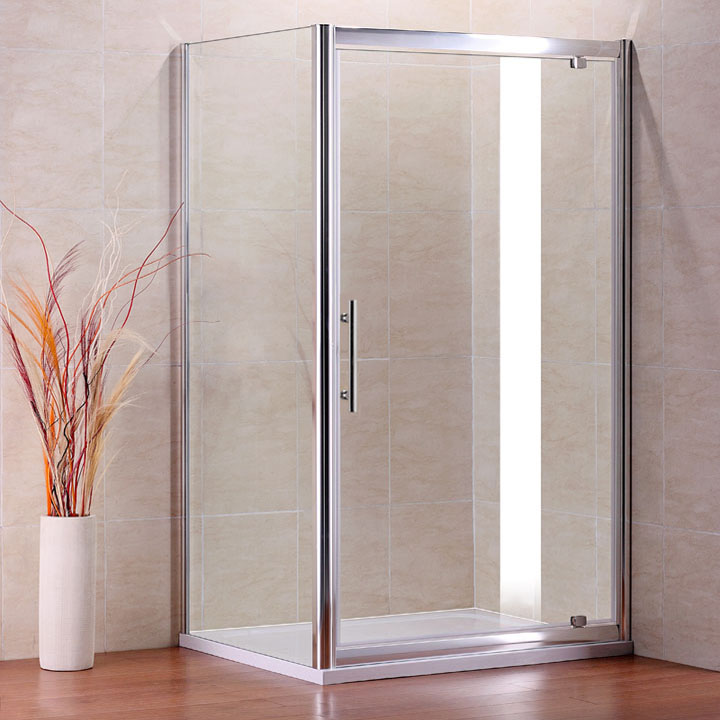 Pivot Hinge Shower Door Enclosure Side Panel Walk In Tray Glass Screen